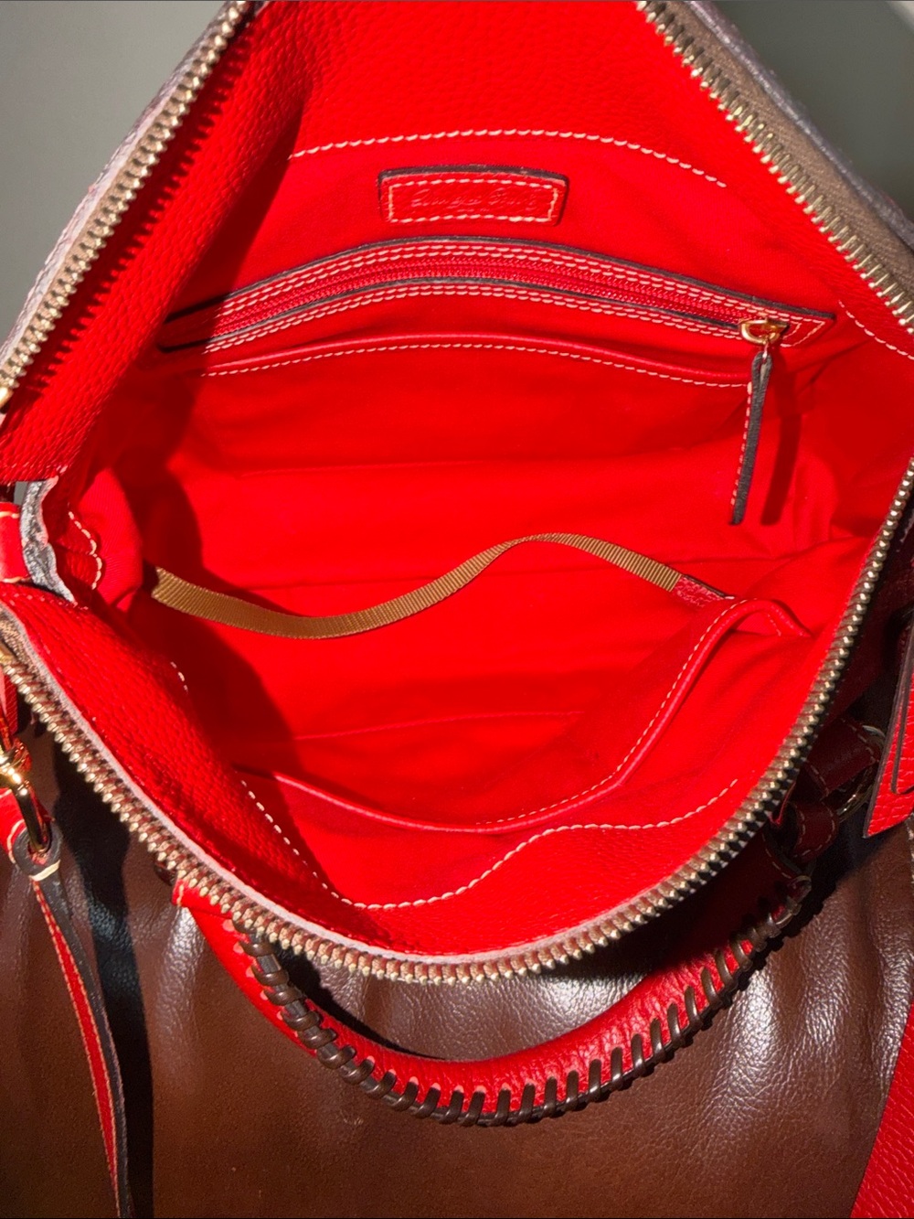 ‼️Dooney & Bourke Red Leather Satchel Crossbody Bag - Picture 13 of 16